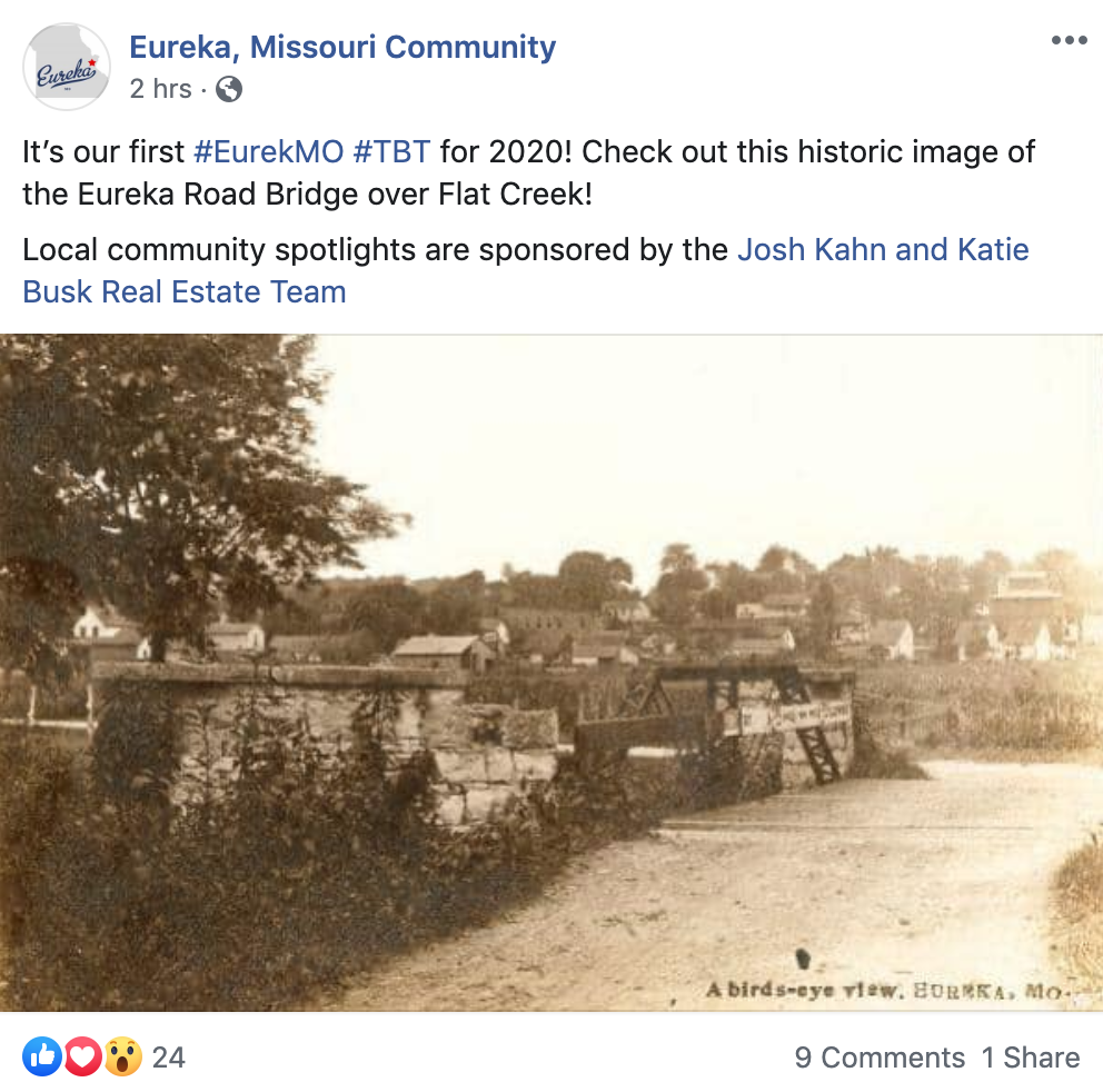 Eureka, Missouri Community Facebook page
